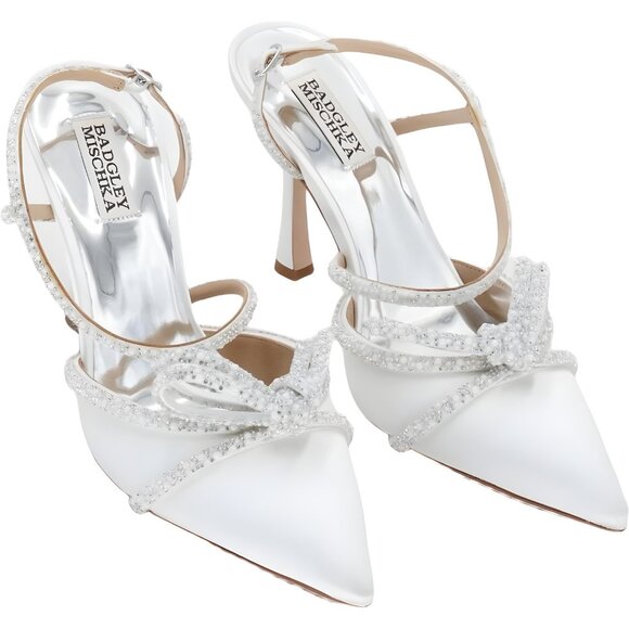 Women's Badgley Mischka Elaine Pointed Pump Soft White US 8.5 - Picture 4 of 6